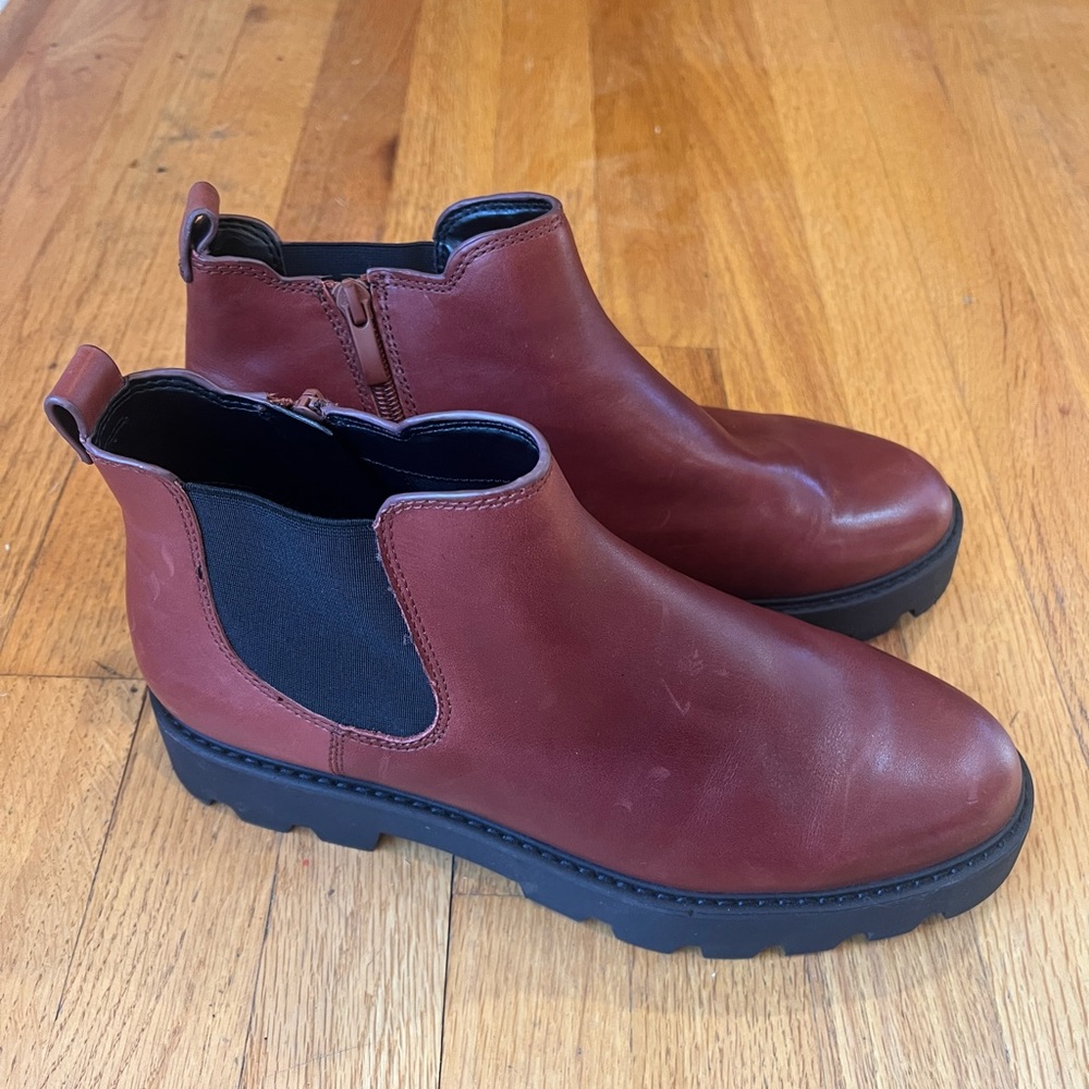 Franco Sarto Platform Booties Red
